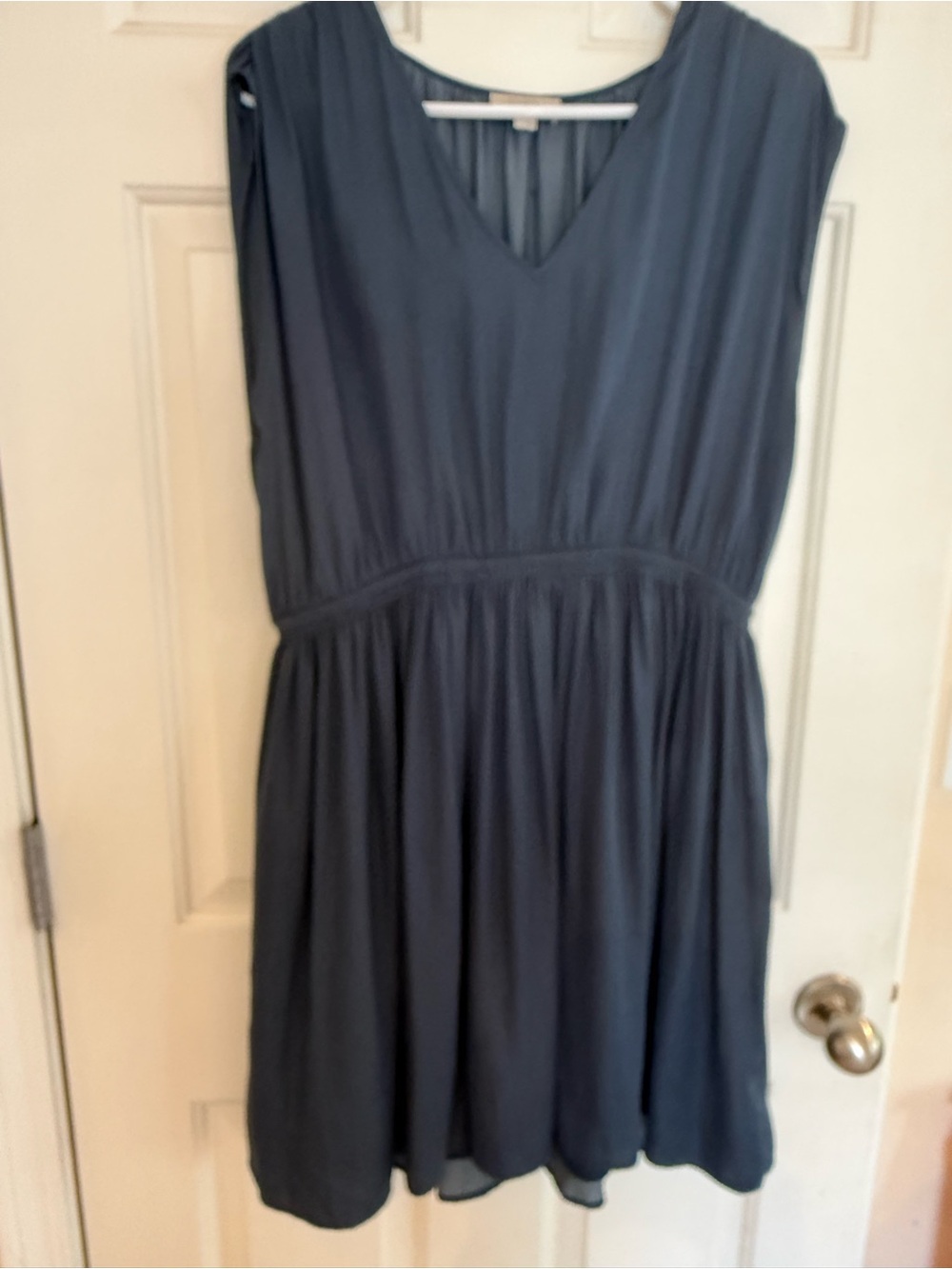 Women's Loft  Slate Blue V-Neck Sleeveless Dress L